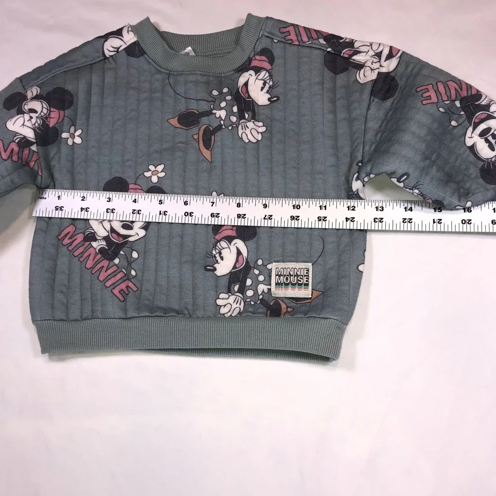 Disney Baby Minnie Mouse Quilted Sweatshirt and Pants Set Sage Green 24M